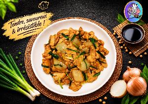 Suprême de poulet à la sauce black soja