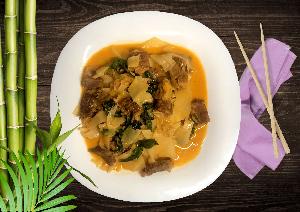 Delice de boeuf à la douceur du curry rouge